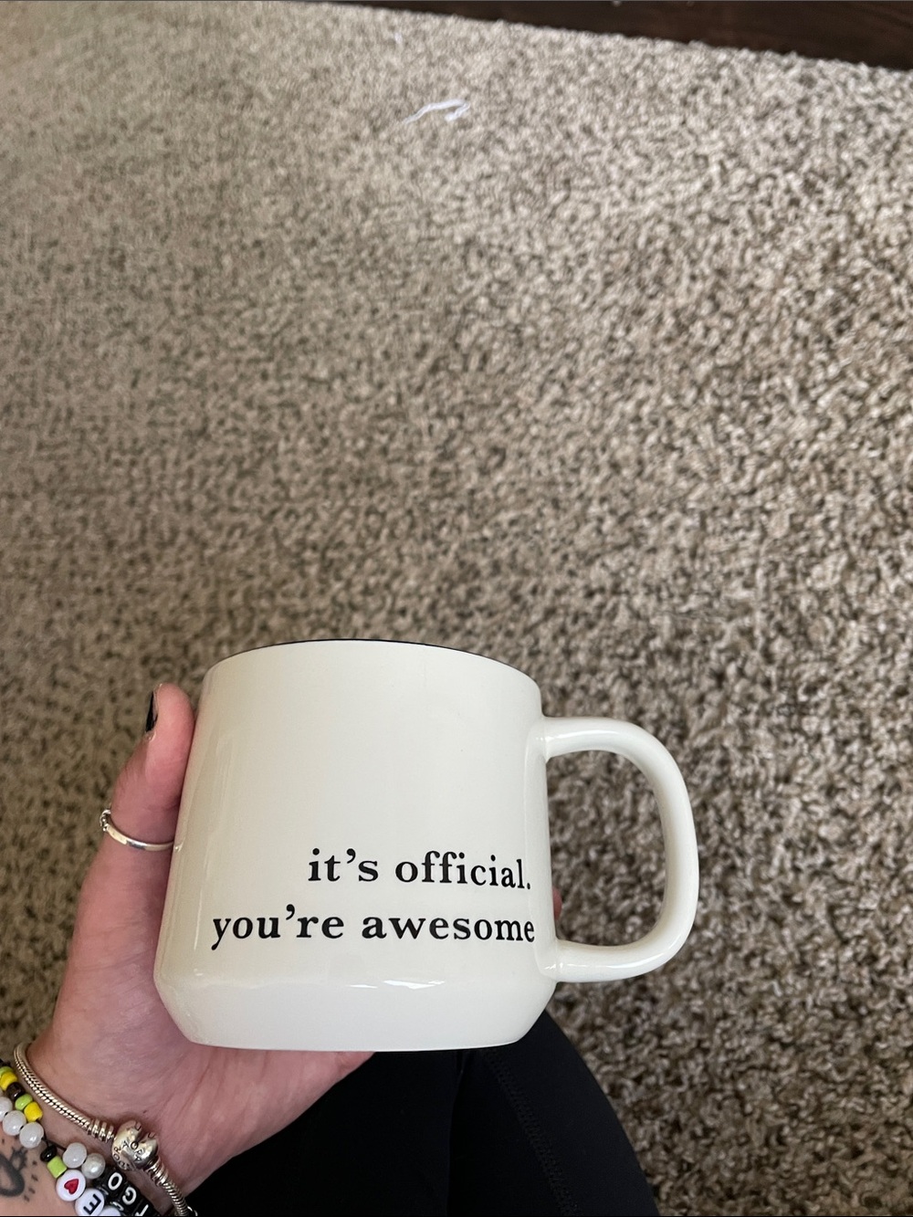 White Ceramic Mug with 'it's official. you're awesome' Text